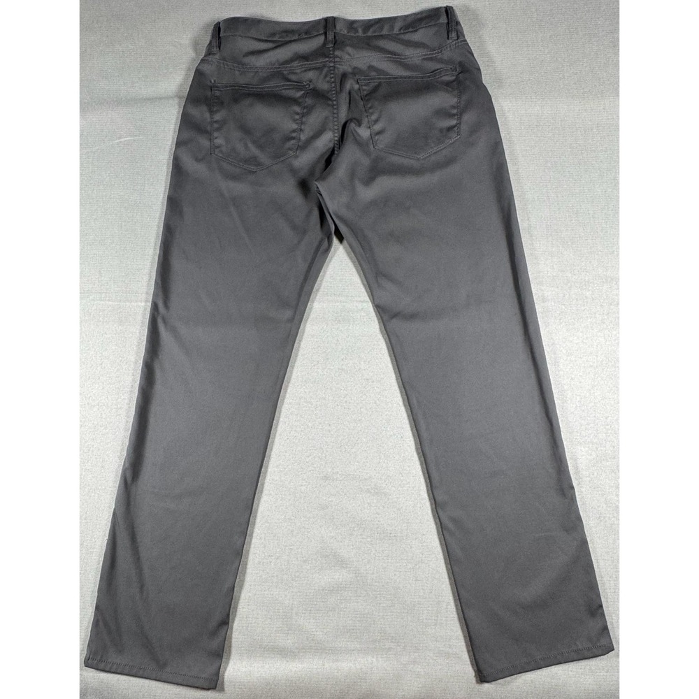 Perry Ellis Portfolio Mens 32x30 Gray Slim Fit Stretch Chino Pants Casual Office